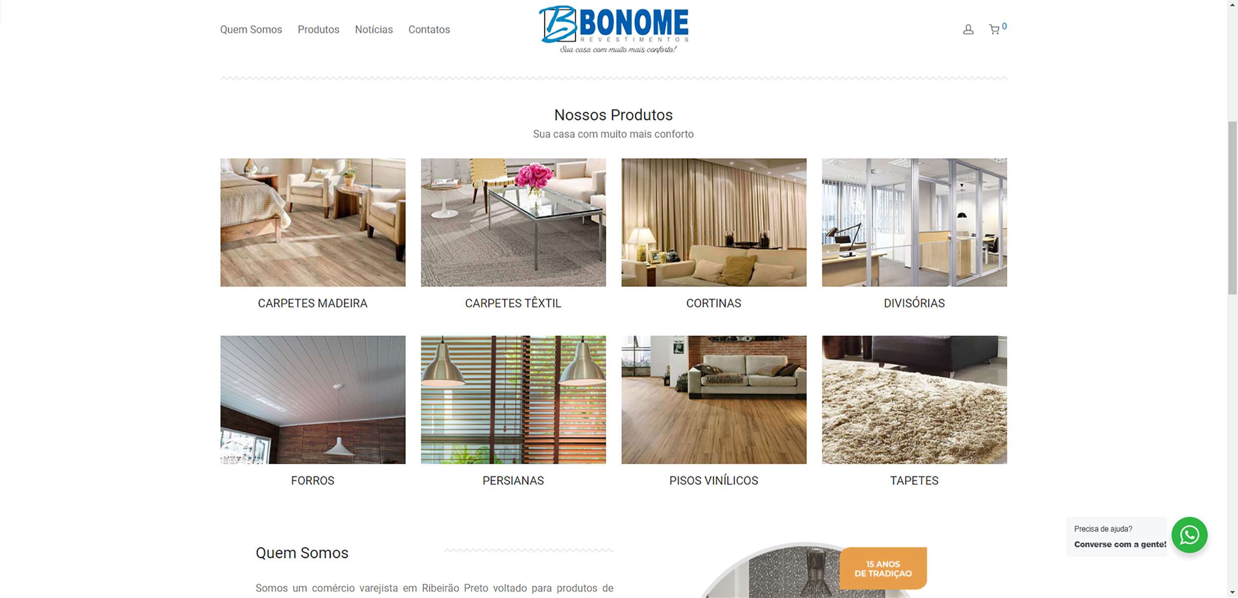 RAO Marketing Digital - Bonome Revestimentos Website