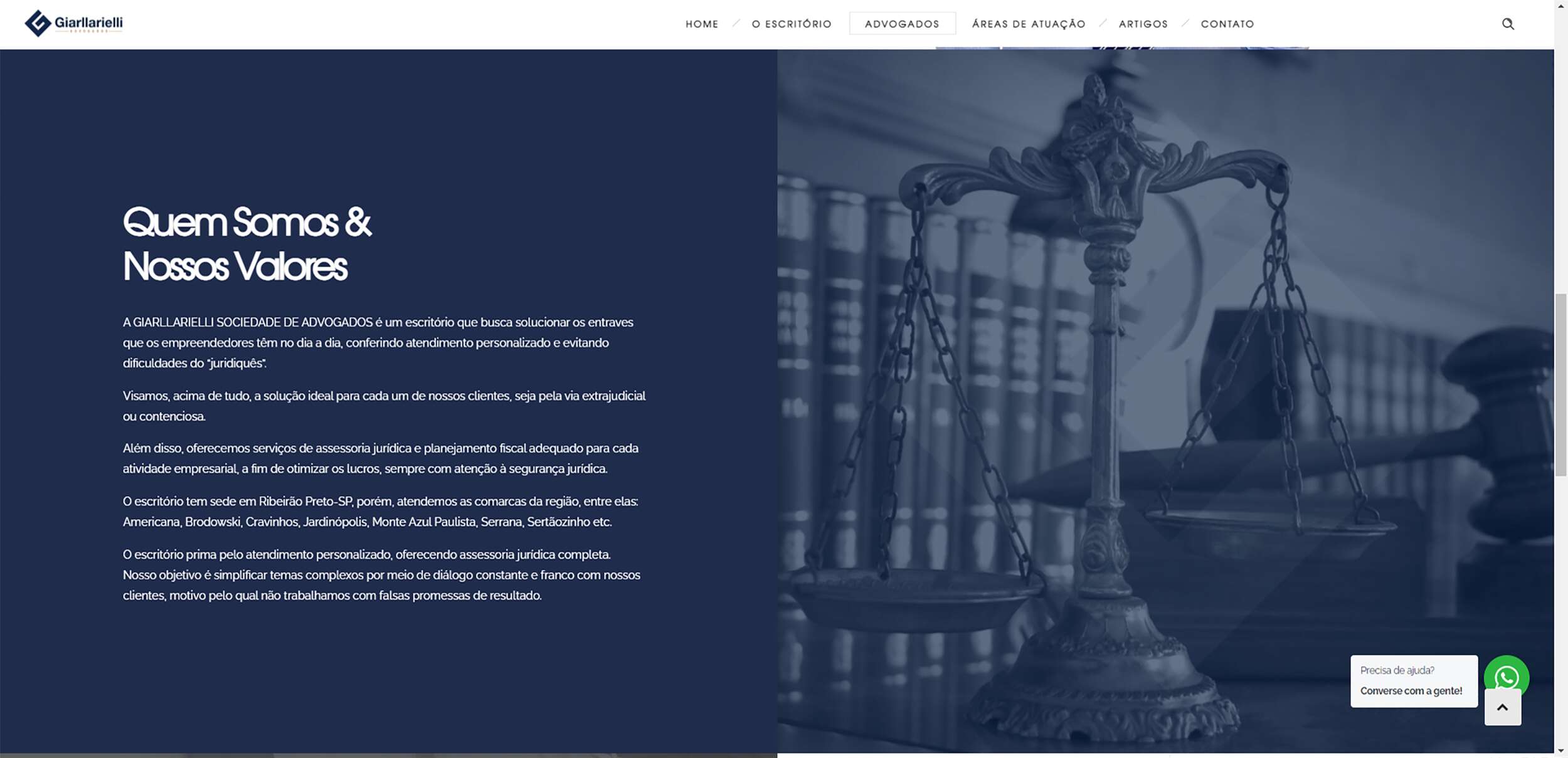 RAO Marketing Digital - Giarllarielli Advogados Website