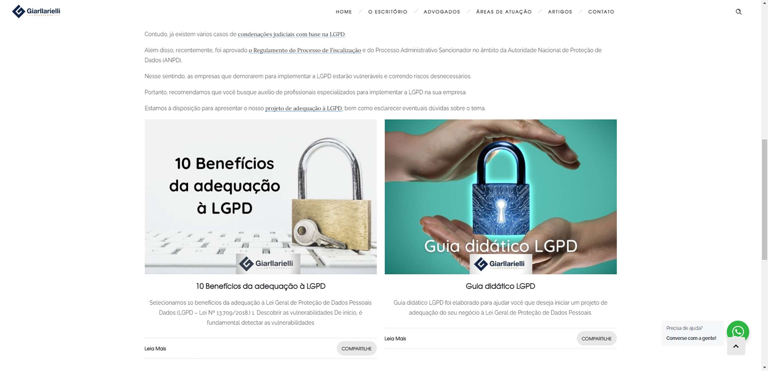 RAO Marketing Digital - Giarllarielli Advogados Website